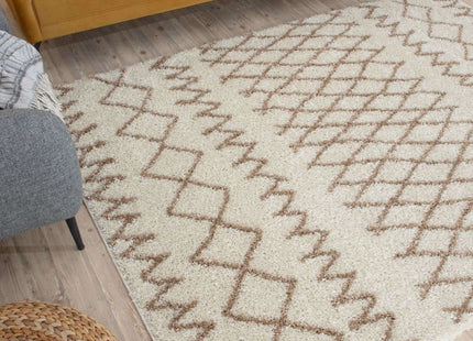 Moroccan Ivory Beige Shaggy Rug | 930