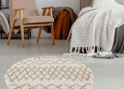 Moroccan Ivory Beige Shaggy Rug | 930