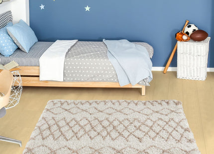 Moroccan Ivory Beige Shaggy Rug | 930