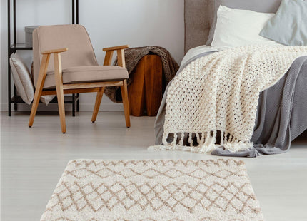 Moroccan Ivory Beige Shaggy Rug | 930