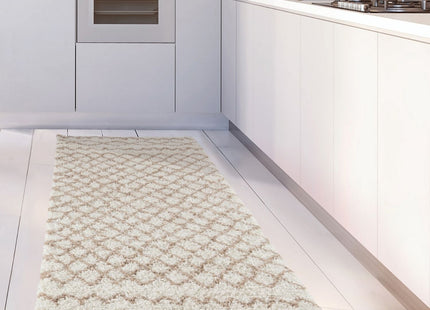 Moroccan Ivory Beige Shaggy Rug | 930