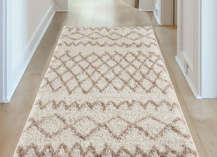 Moroccan Ivory Beige Shaggy Rug | 930