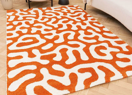 Joli Doodle Orange & White Rug
