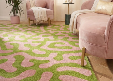 Joli Doodle Green & Pink Rug