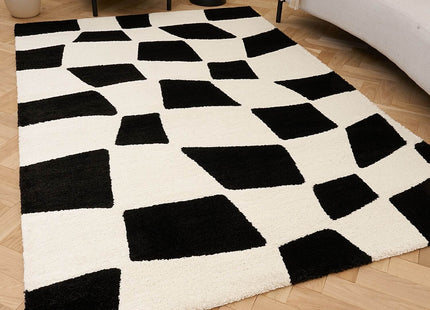 Joli Checkered Black & White Rug