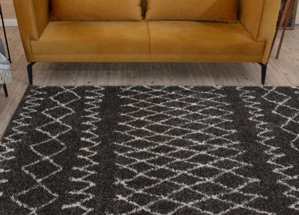 Moroccan Dark Grey Shaggy Rug | 940