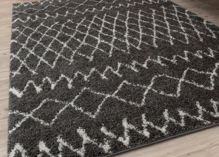 Moroccan Dark Grey Shaggy Rug | 940