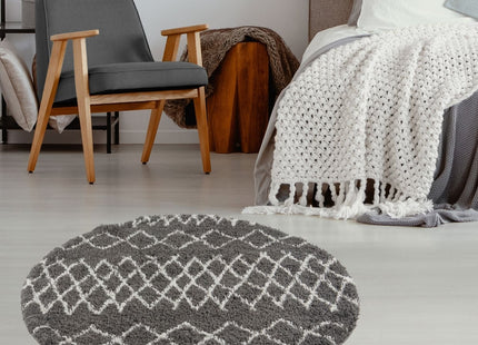 Moroccan Dark Grey Shaggy Rug | 940