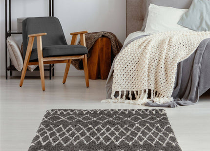 Moroccan Dark Grey Shaggy Rug | 940