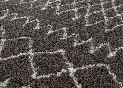 Moroccan Dark Grey Shaggy Rug | 940