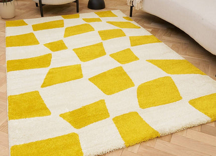 Joli Checkered Yellow & White Rug