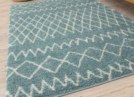 Moroccan Duck Egg Blue Shaggy Rug | 950