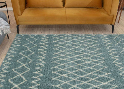 Moroccan Duck Egg Blue Shaggy Rug | 950