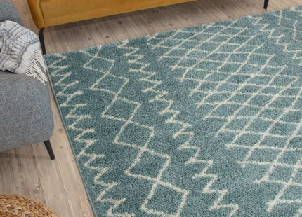 Moroccan Duck Egg Blue Shaggy Rug | 950