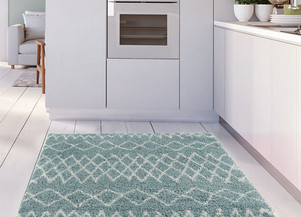Moroccan Duck Egg Blue Shaggy Rug | 950