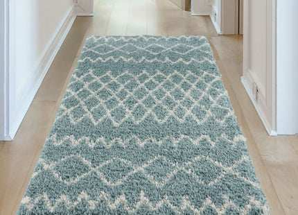 Moroccan Duck Egg Blue Shaggy Rug | 950