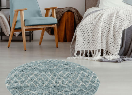Moroccan Duck Egg Blue Shaggy Rug | 950