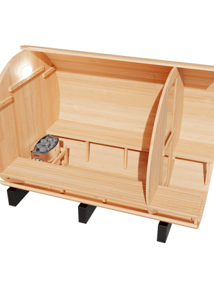 KOVE Outdoor Barrel Sauna – 5–6 Person Garden Sauna with 6kW Electric Heater