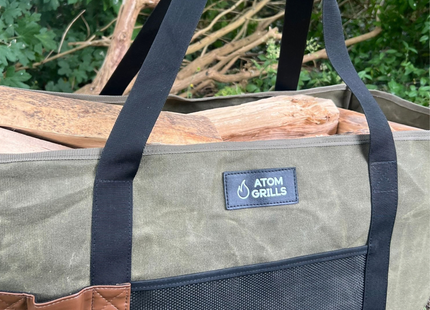 Woodsman Waxed Canvas Log Carrier Bag – Carryall, Green
