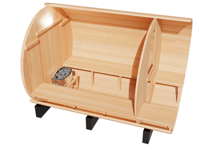 KOVE Outdoor Barrel Sauna – 5–6 Person Garden Sauna with 6kW Harvia Electric Heater