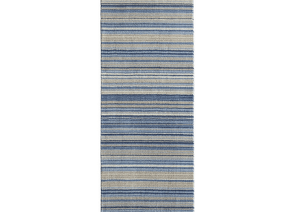 Fine Stripes Blue Wool Rug