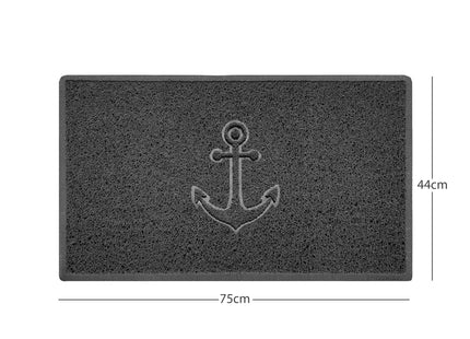"Anchors Away" Grey Spaghetti Door Mat