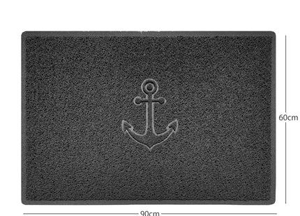 "Anchors Away" Grey Spaghetti Door Mat