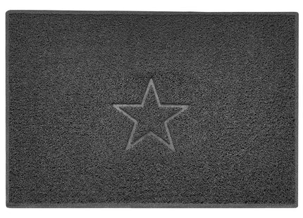 Indoor Spaghetti Door Mat Embossed Star - Dark Grey