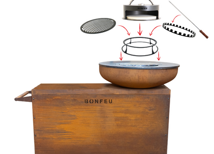 BonFeu BonBiza Island Plancha & BBQ Fire Pit