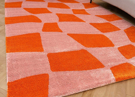 Joli Checkered Orange & Pink Rug