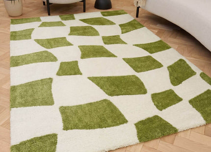 Joli Checkered Green & White Rug