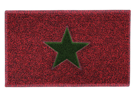 Christmas Star PVC Spaghetti Doormat - Red & Green Design