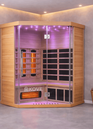KOVE Corner Full Spectrum Infrared Sauna – 3–4 Person
