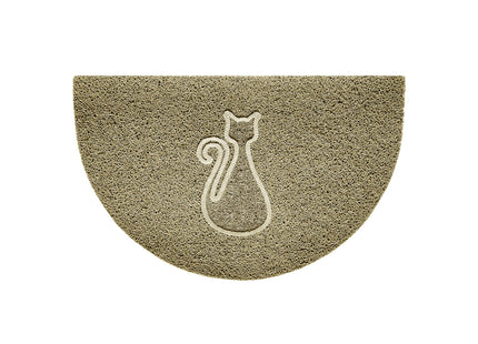 Cat Embossed Halfmoon Indoor/Sheltered Outdoor Spaghetti Doormat