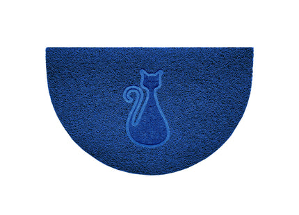 Cat Embossed Halfmoon Indoor/Sheltered Outdoor Spaghetti Doormat