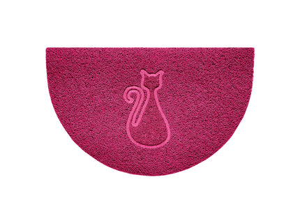 Cat Embossed Halfmoon Indoor/Sheltered Outdoor Spaghetti Doormat