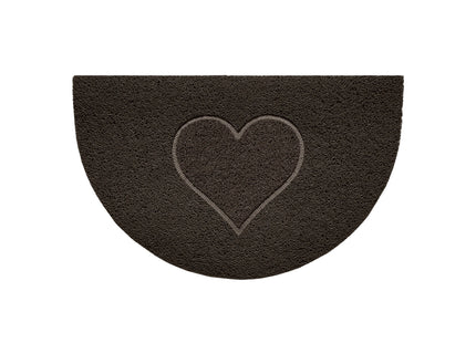Heart Embossed Halfmoon Indoor/Sheltered Outdoor Spaghetti Doormat