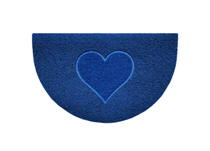 Heart Embossed Halfmoon Indoor/Sheltered Outdoor Spaghetti Doormat