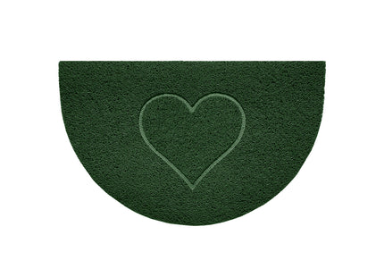 Heart Embossed Halfmoon Indoor/Sheltered Outdoor Spaghetti Doormat