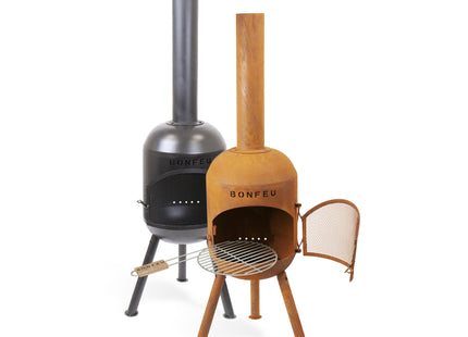 BonFeu BonSolo Garden Fireplace with Rotating Grill