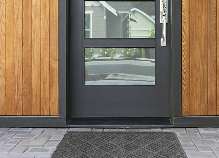 Eco Friendly Chequered Door Mat - Grey