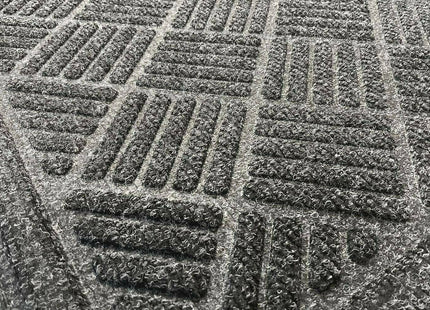 Eco Friendly Chequered Door Mat - Grey
