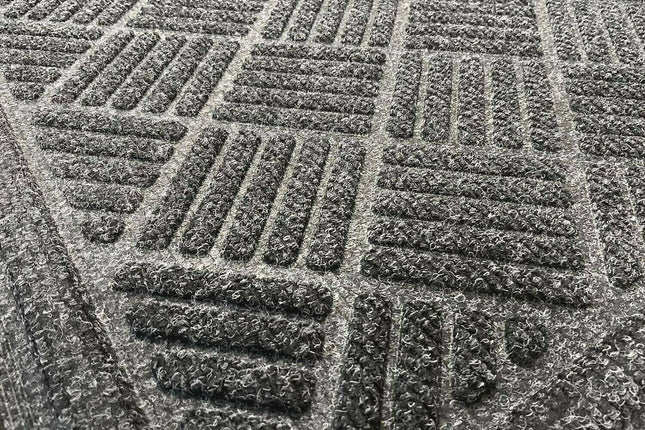 Eco Friendly Chequered Door Mat - Grey
