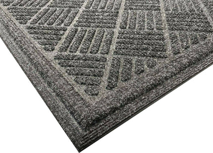 Eco Friendly Chequered Door Mat - Grey