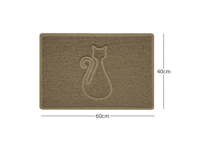 "Cat" Embossed Loofah Textured Spaghetti Door Mat