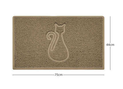 "Cat" Embossed Loofah Textured Spaghetti Door Mat