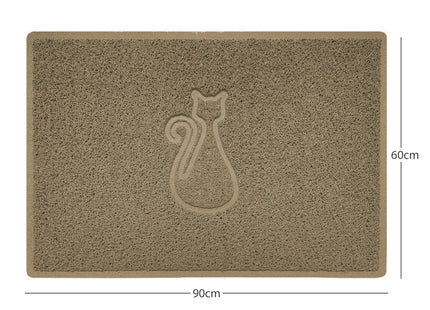 "Cat" Embossed Loofah Textured Spaghetti Door Mat