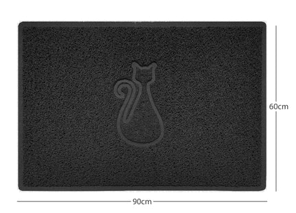 "Cat" Embossed Loofah Textured Spaghetti Door Mat