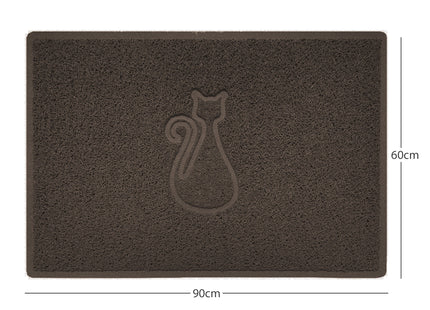 "Cat" Embossed Loofah Textured Spaghetti Door Mat