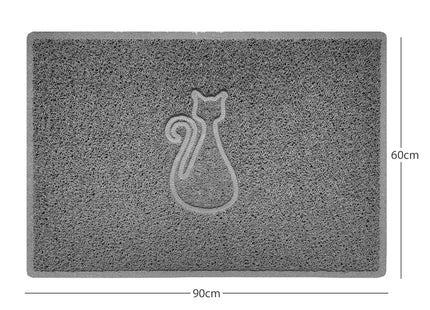 "Cat" Embossed Loofah Textured Spaghetti Door Mat